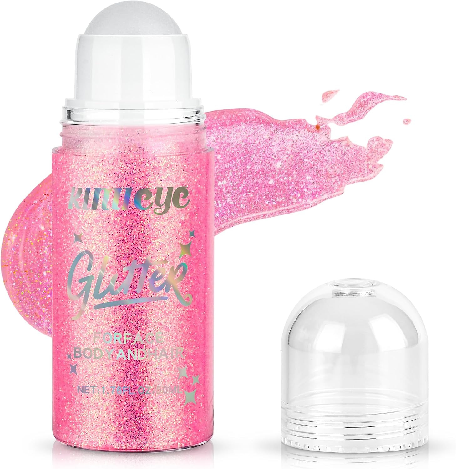 Roll-On Face Body Glitter Gel for Mardi Gras Rave Makeup, 1.69 Oz | Gold Green P
