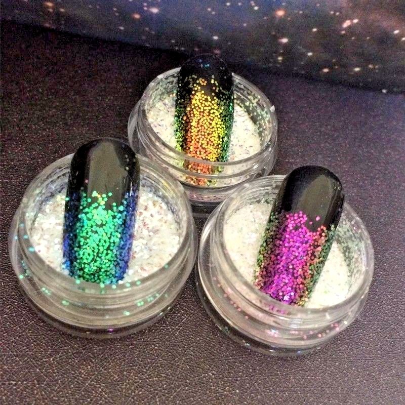 AURORA Chameleon Unicorn Nail Glitter Sequins AB Colours Paillette Mermaid Nail