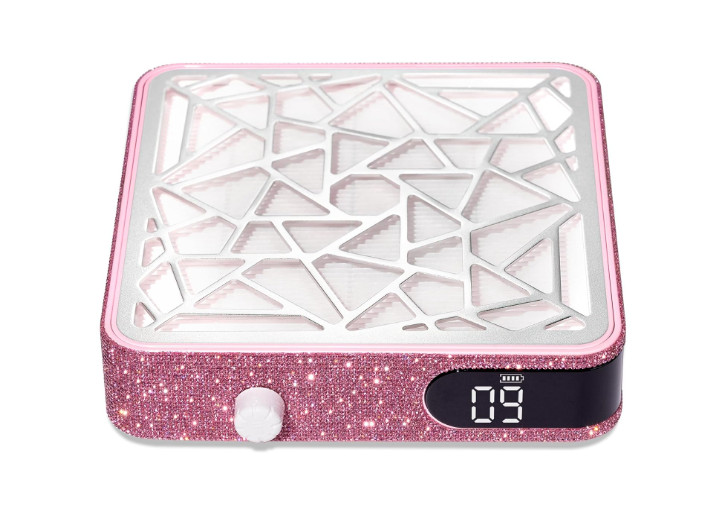 Aspirador de polvo para uñas acrílicas, potente succión profesional, diseño rosa