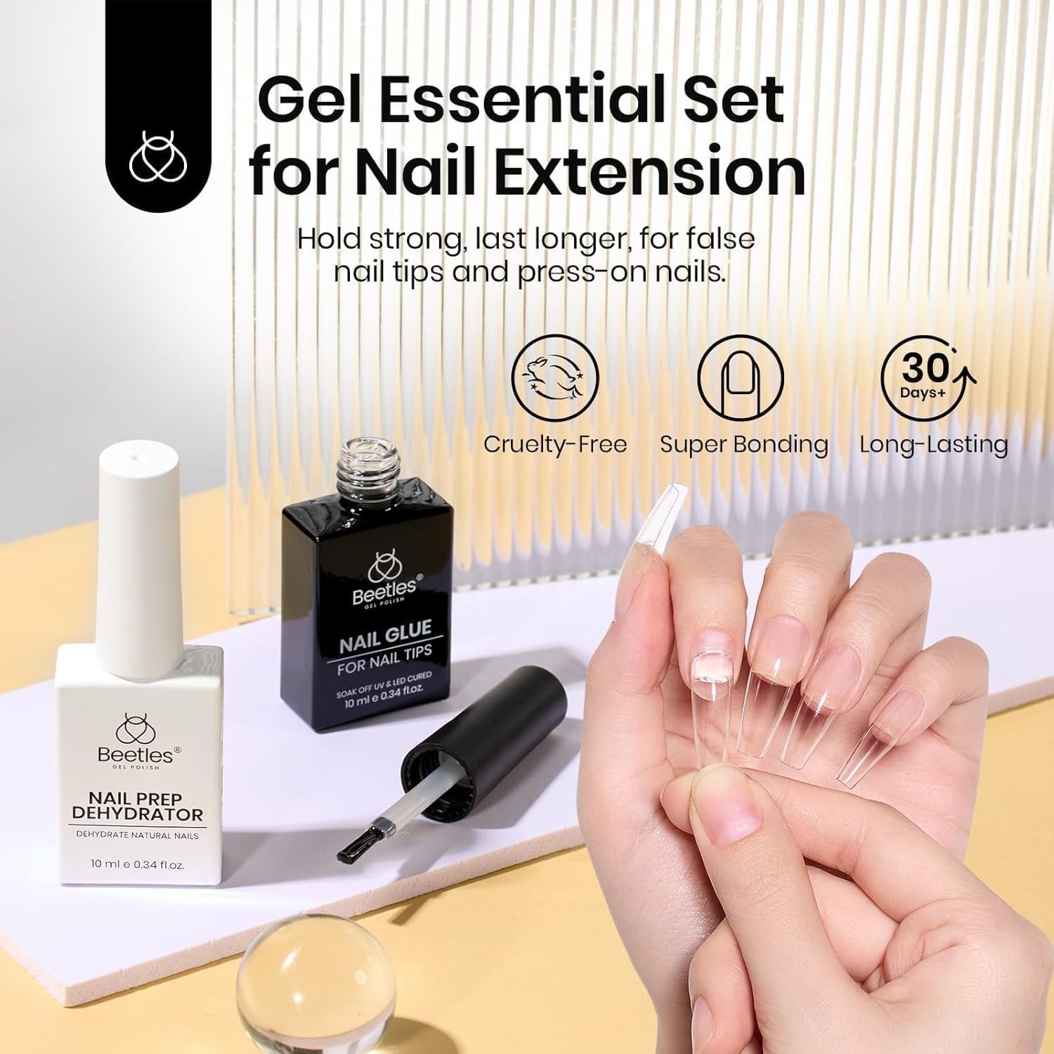 Beetles 9 in 1 Gel Nail Glue Nail Dehydrator Kit for Acrylic Nails