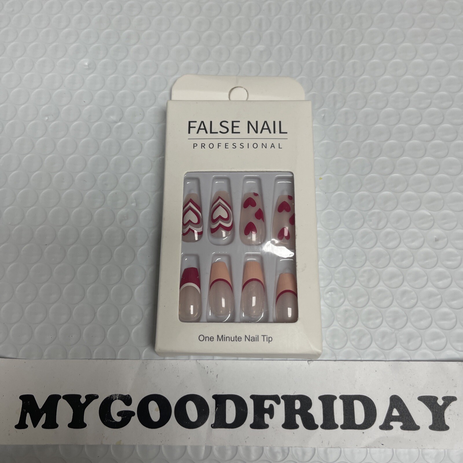 False Nail Professional press on nails One Minute Nail Tip Heart Shapes Design