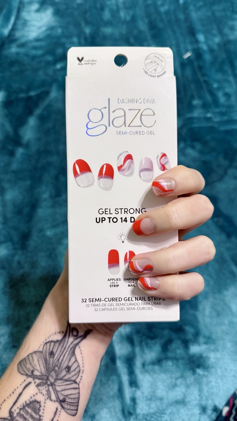 Dashing Diva GLAZE Semi-Cured Gel Nail Strips Sweet Soulmate Pink Ombre HTF