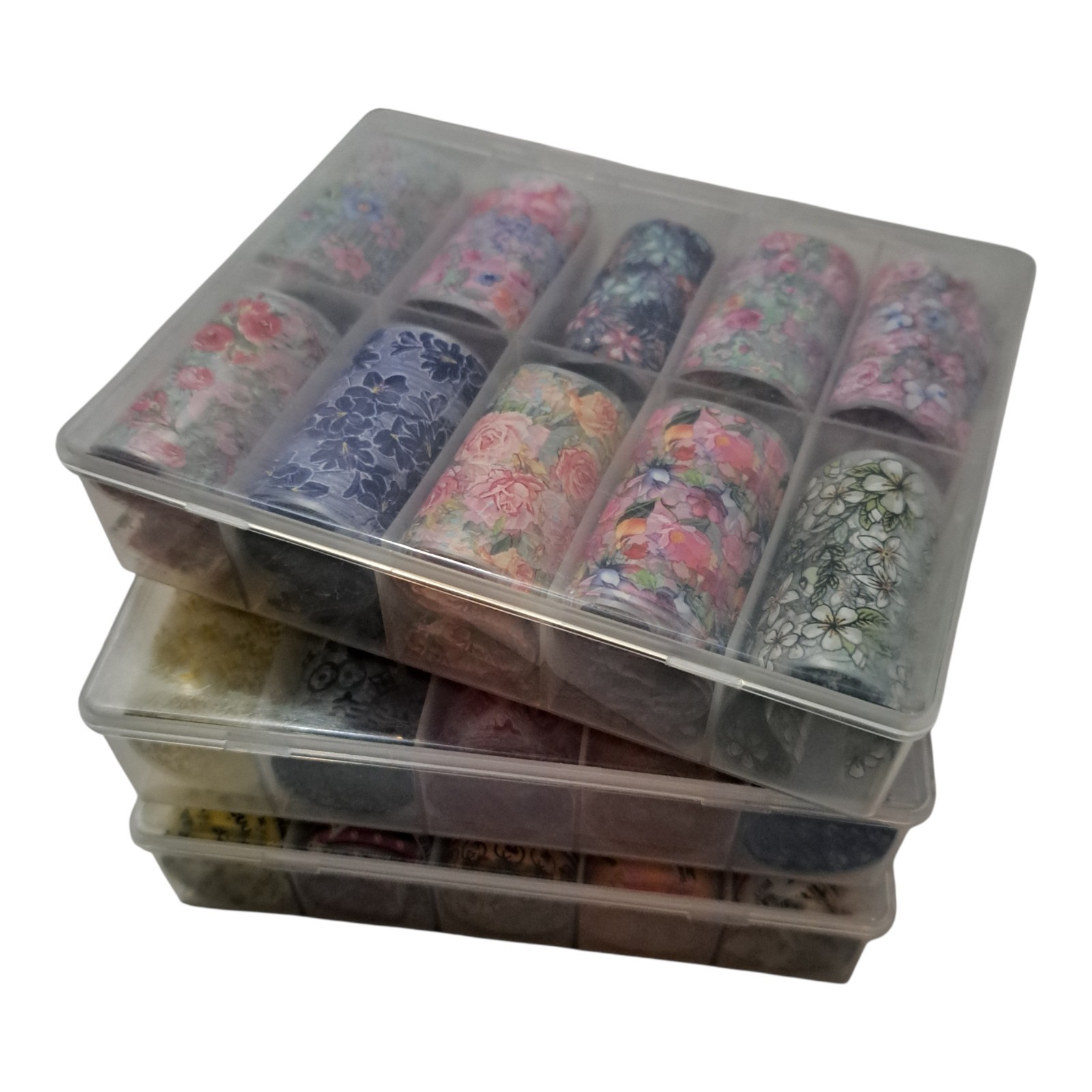 Foil Nail Art Decorations Transfer 3 Boxes assorted Mix random for acrylic gel