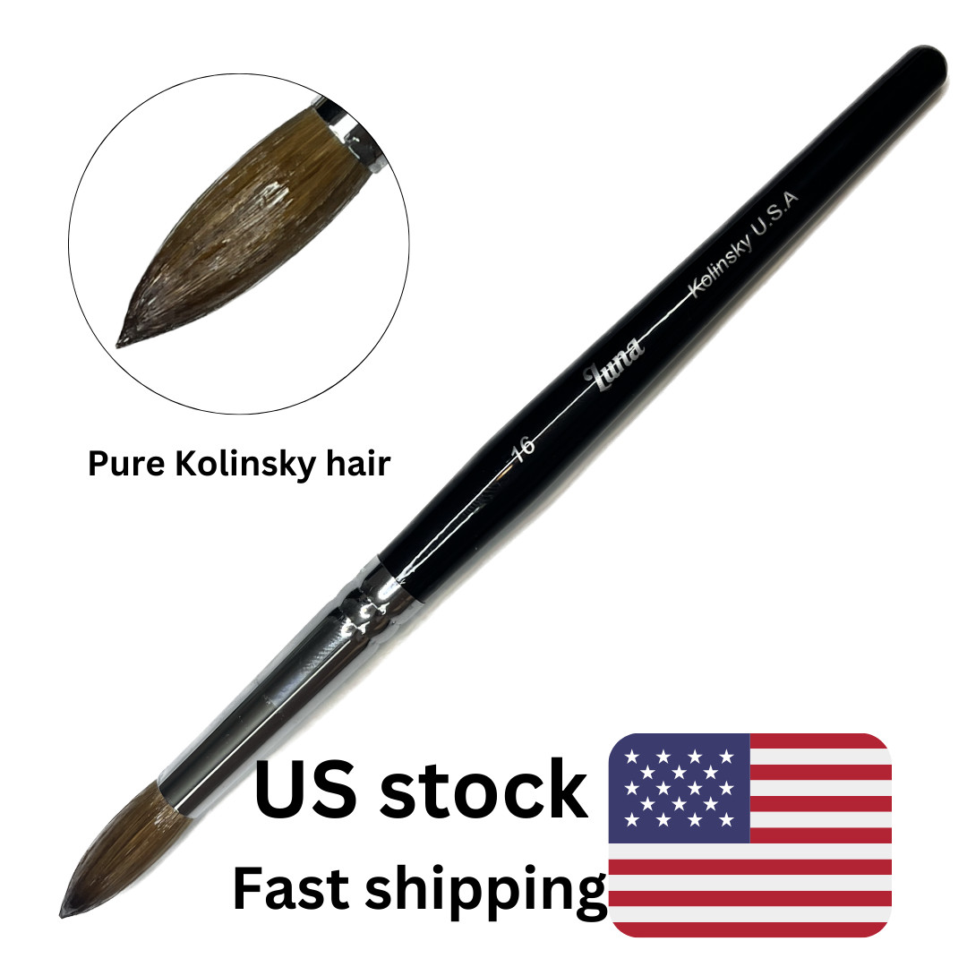 Luna Pure Kolinsky Acrylic Nail Brush For Manicure Powder – #16 – SHIP FROM US