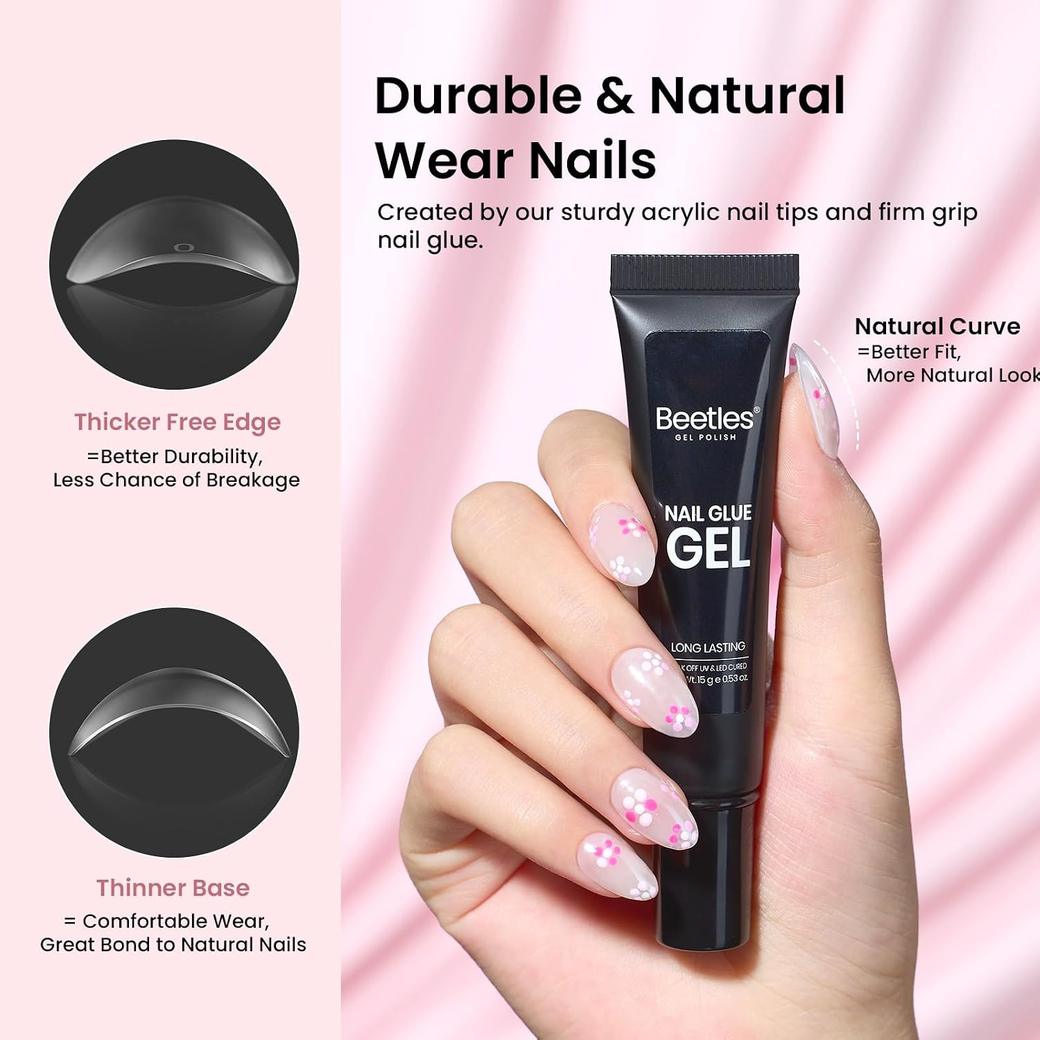 Gel Nail Kit Short Almond, with Dehydrator and Primer, 576Pcs Half Matte Etch-X