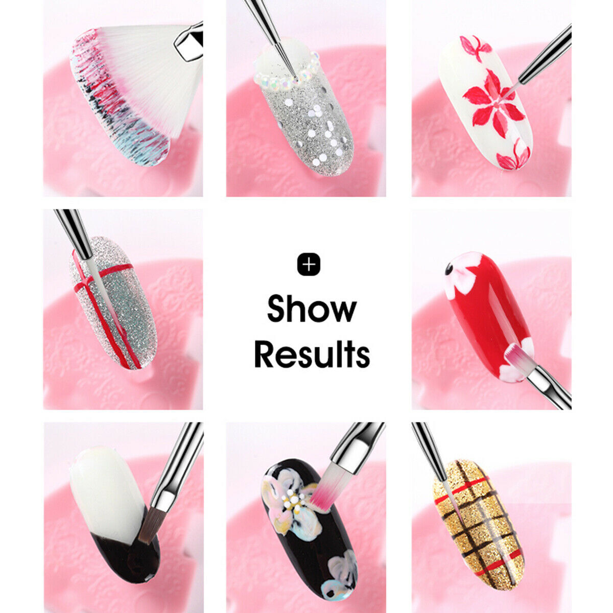 20 Pieces Nail Art Gel Design Pen Painting Polish Brush Dotting Drawing Tool Set