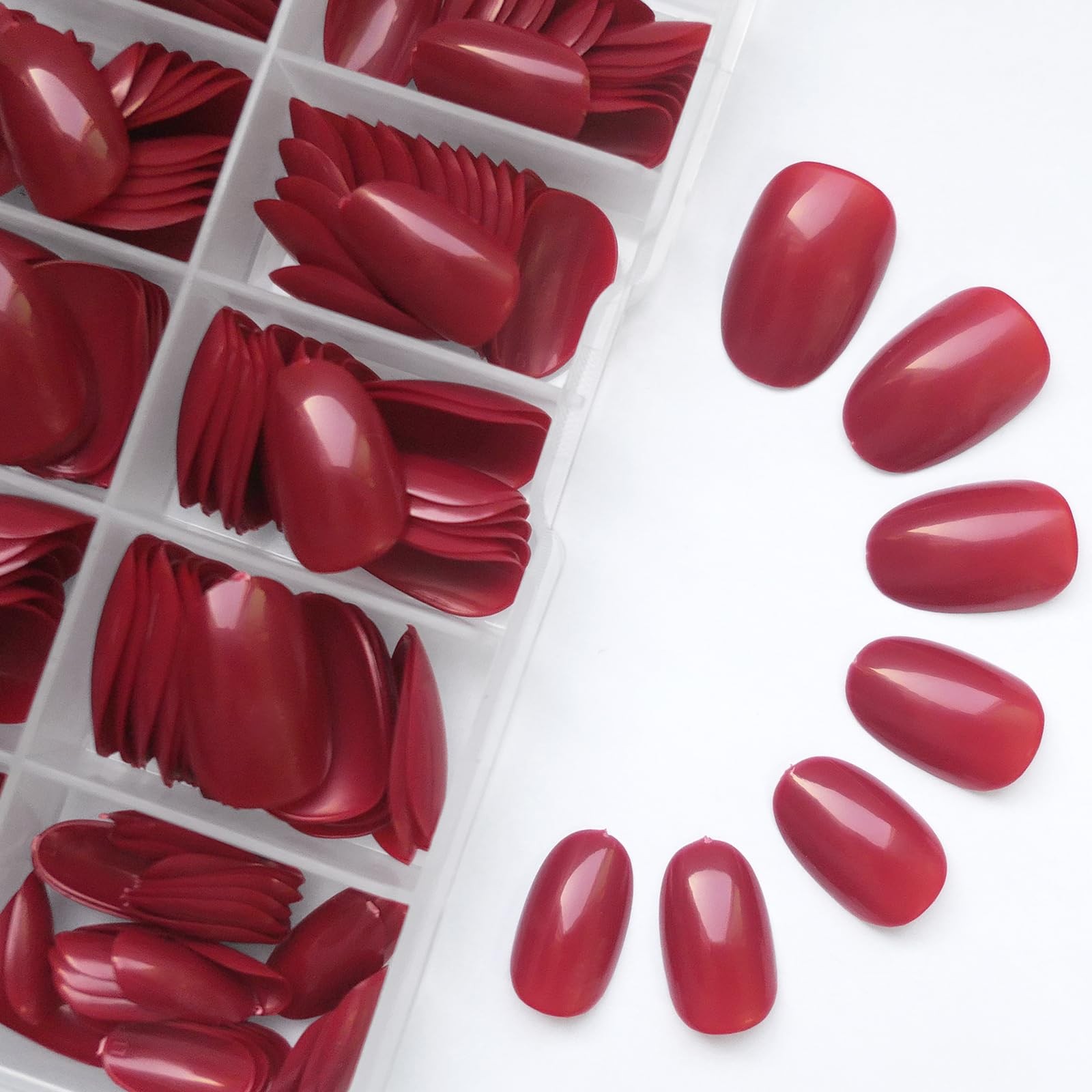 Short Press on Nails Almond Fake Nails, 240 Round Almond Press on Nail Short …