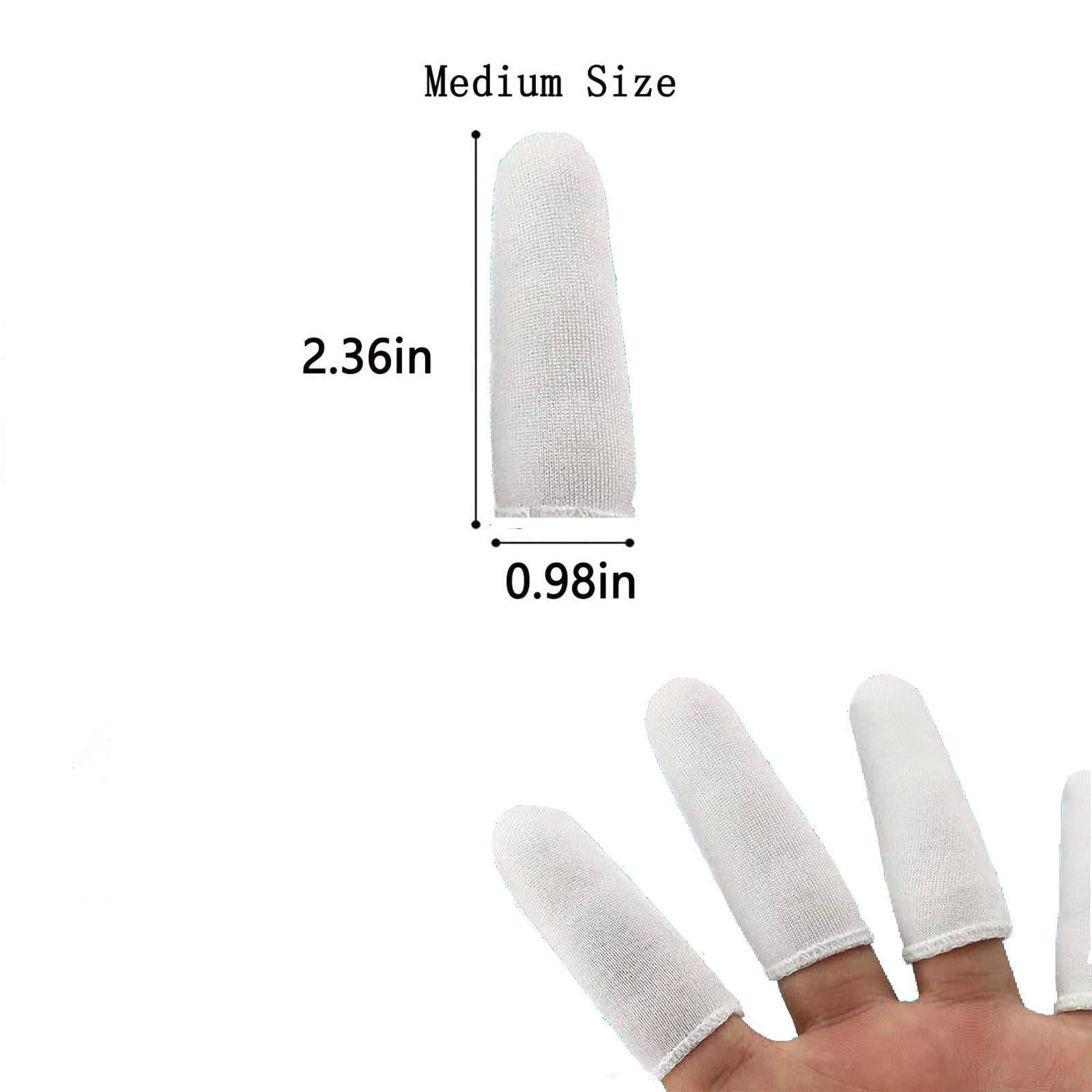 200 Pieces Cotton Finger Cots, Cloth Finger Sleeves with Elastic Rings, Toe
