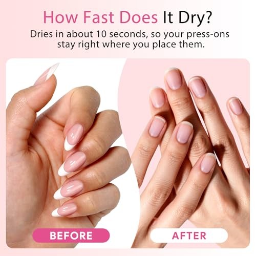 No Lamp Nail Glue and Remover Set for Press On Nails, Nail Glue & Remover Set