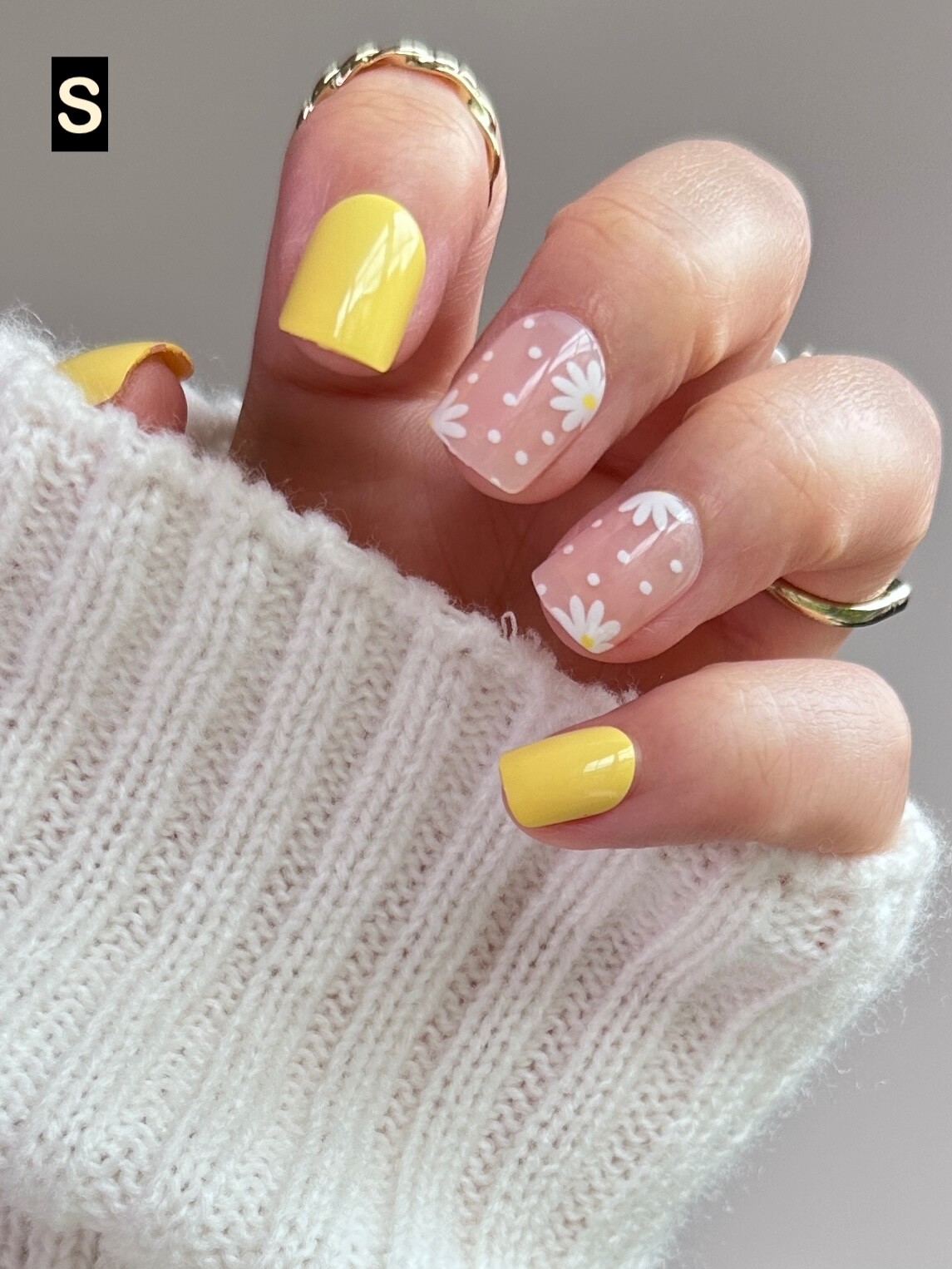 12 Boxes Flower Star French Tip Long/Mid/Short Square Press On Nails (Wholesale)