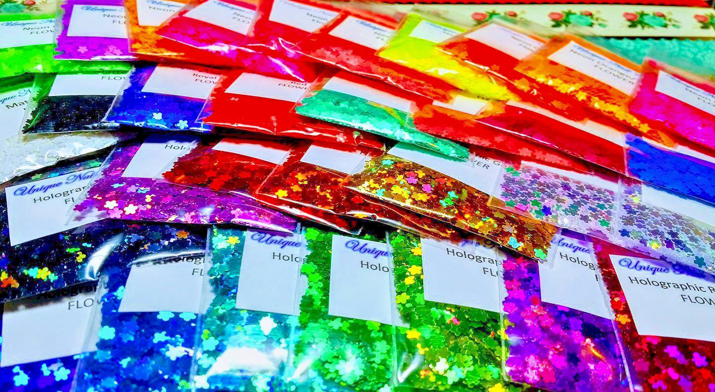 FLOWER Glitter~Many Colors~Nail Art•Acrylic•Gel•Body Art•Face•Festival•Crafts