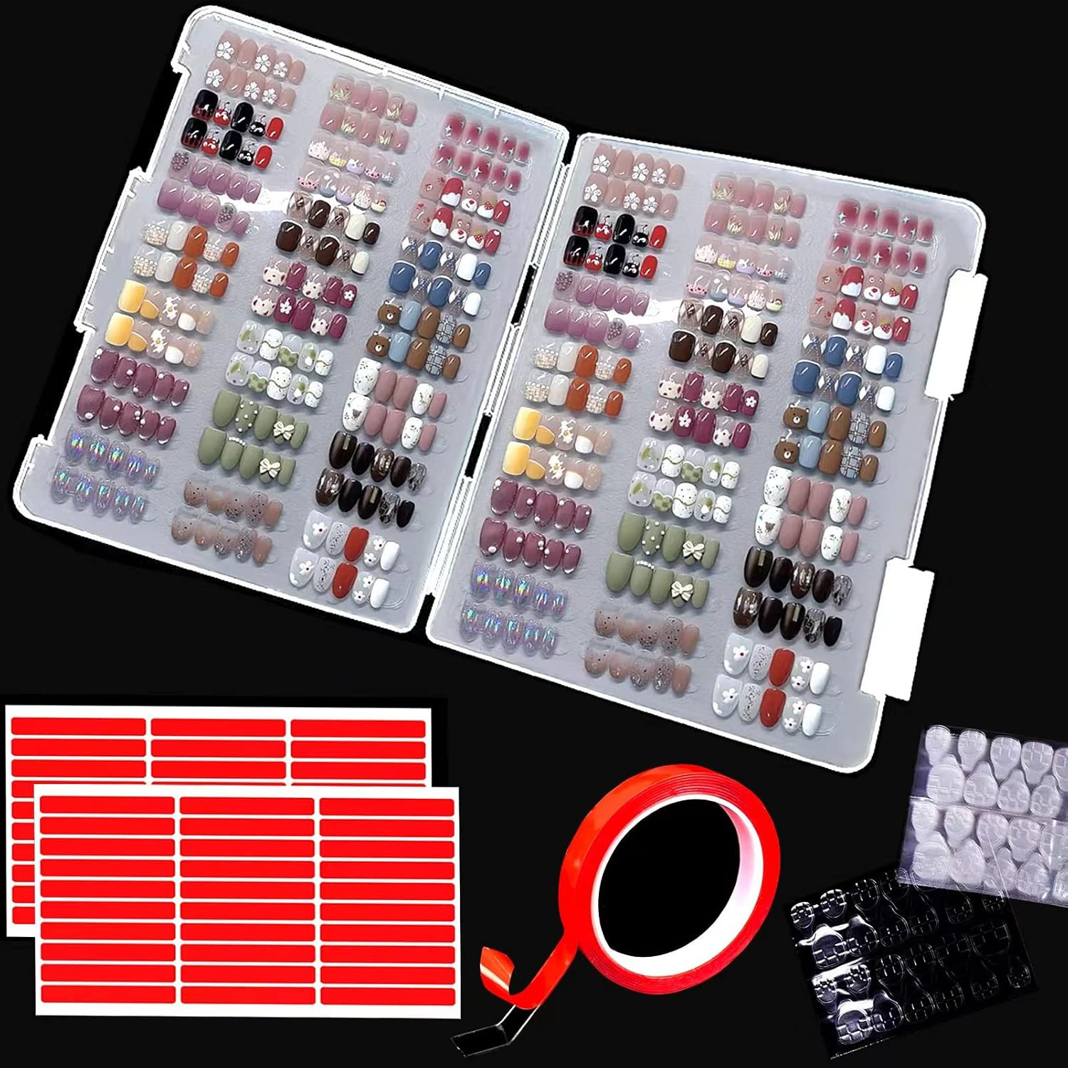 Large Press on Nail Organizer Press on Nails Display Box-(12*9*0.8 Inch)