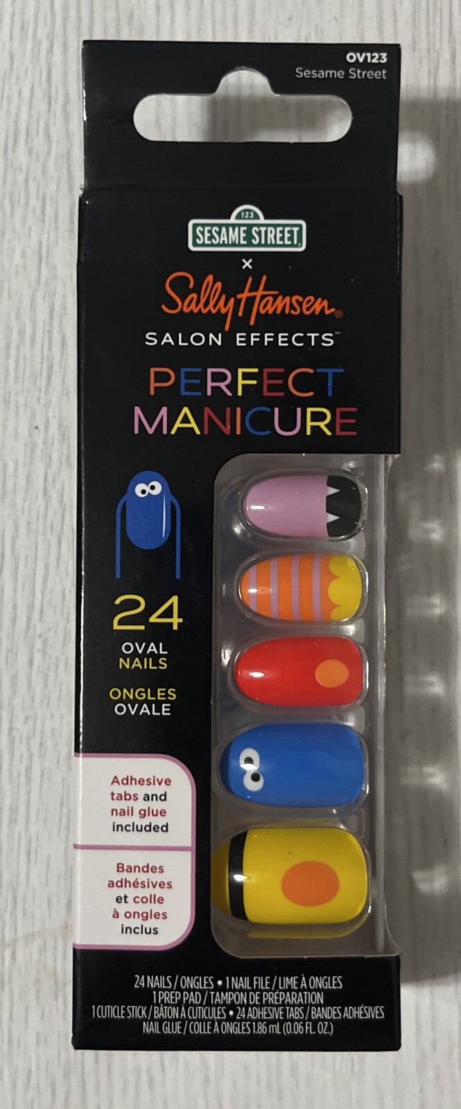 Sally Hansen x Sesame Street Salon Effects Perfect Manicure, 24 pack Oval Nails
