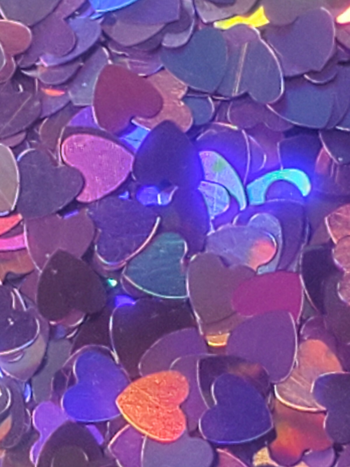 Rainbow Holographic Reflecting Lavender Hearts Glitter for Nails Festivals Craft