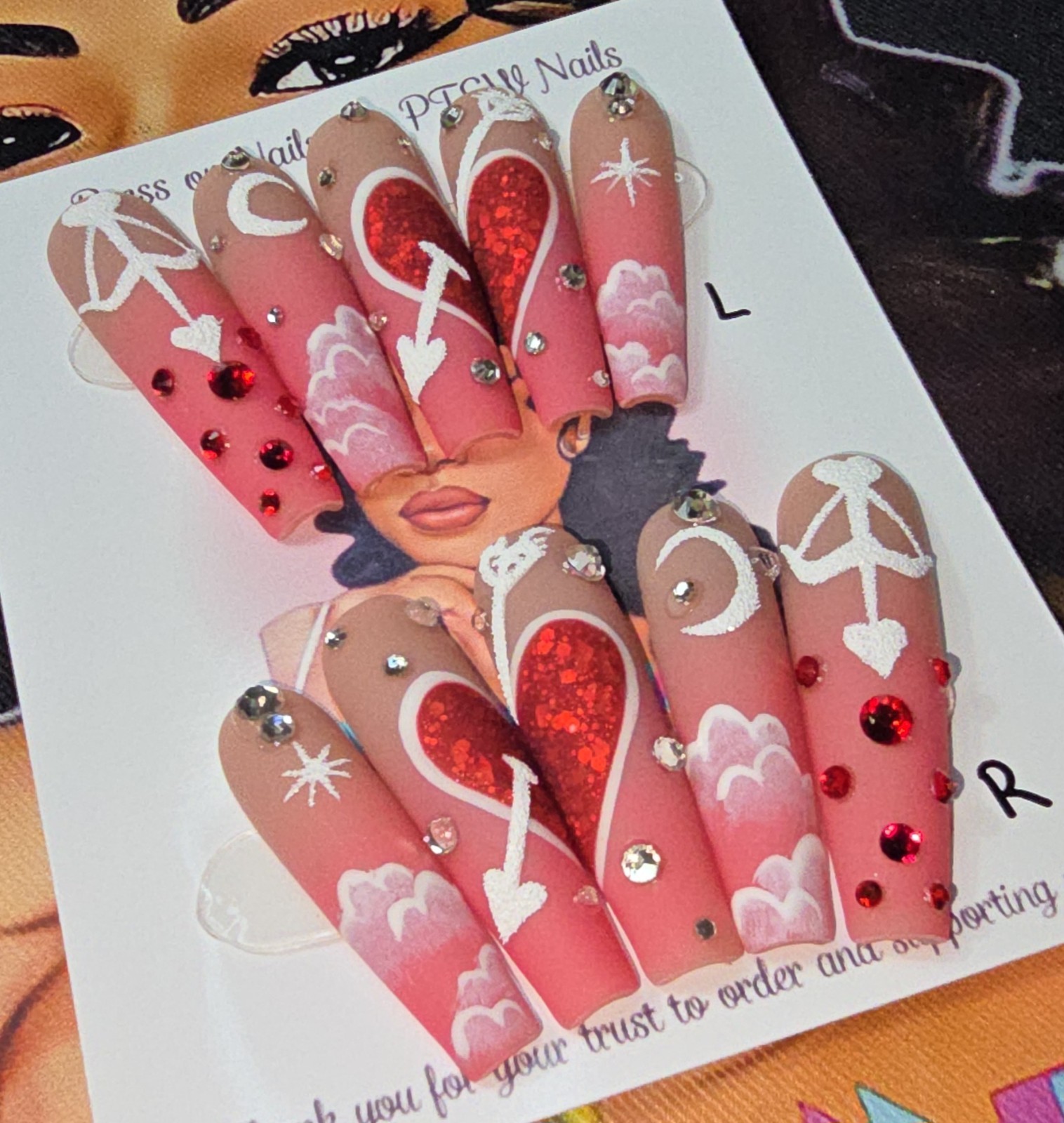 Handmade Gel Press On Nails, Small Size 2,5,4,6,9 XL Long Coffin