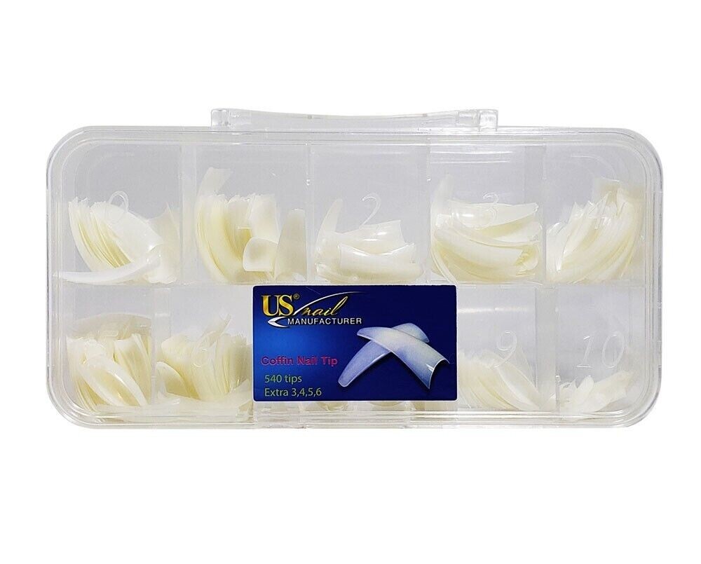Coffin Natural Nail Tips Box 540 Tips