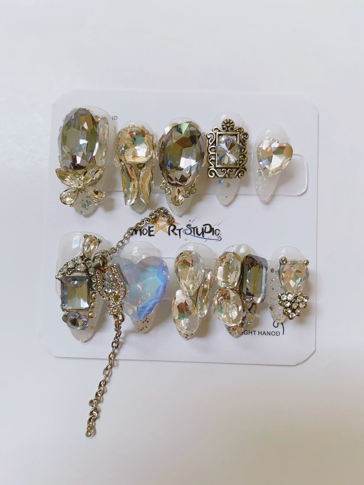 Nails Handmade press on nails 3D chain size S