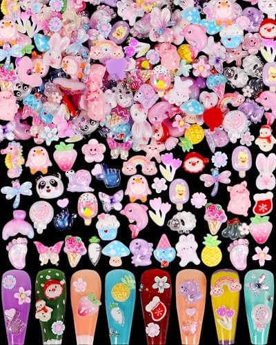 1 Pack of 250pcs Cute & Sweet 3D Nail Charms for Acrylic Nails, Perfect for
