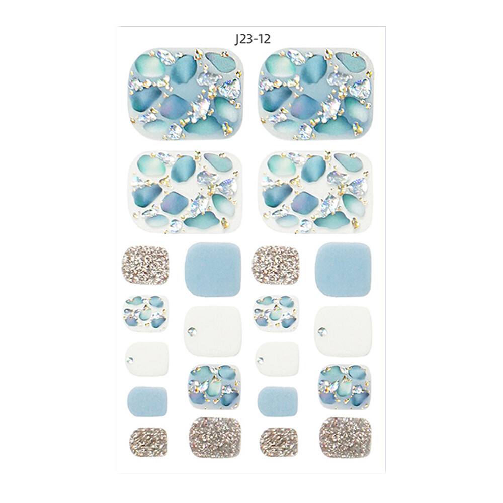 Full Size Nail Wraps Stickers Polish Toe Manicure Art Self Stick Decor 3D Decals