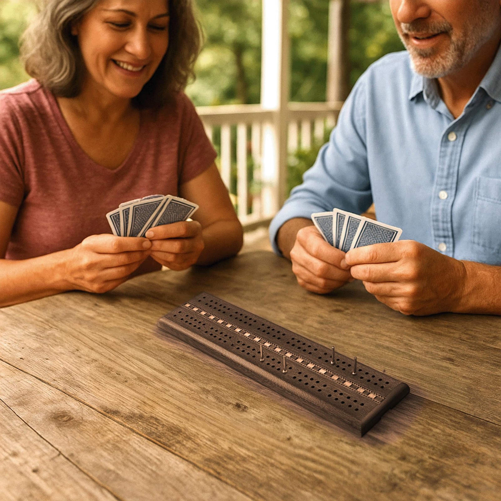 Sterling Games Wooden Cribbage 12 inch Double Track 11.75 inches, Gold