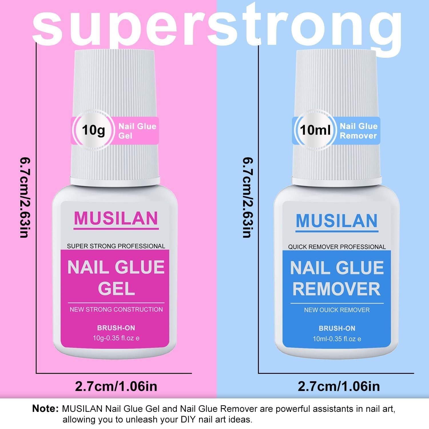New Upgrade Nail Glue and Glue Remover Kit,Super Strong Nail Gel for Press On Ac