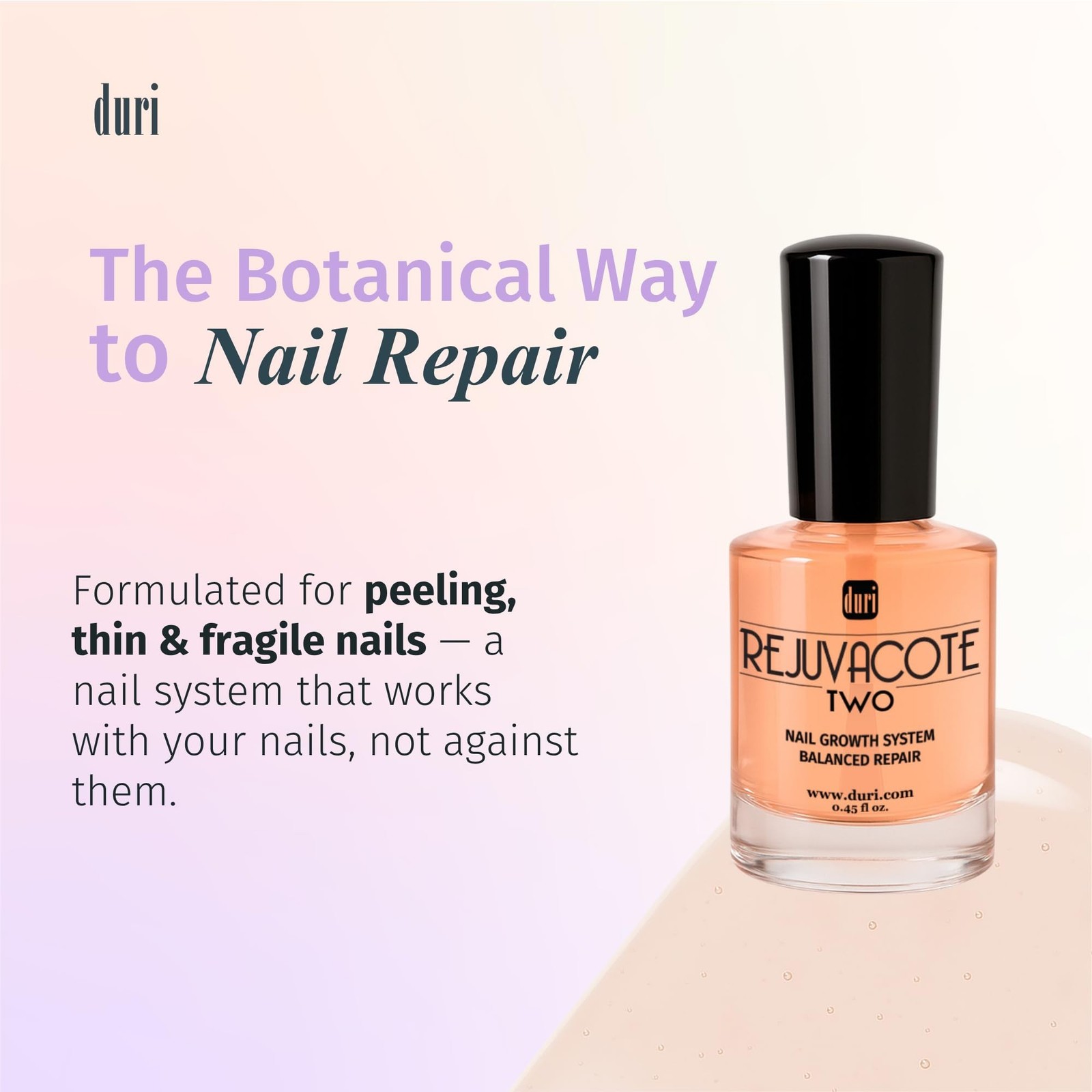 Duri Rejuvacote 2 Nail Growth Base and Top Coat, Balanced Repair – Nail Harde…