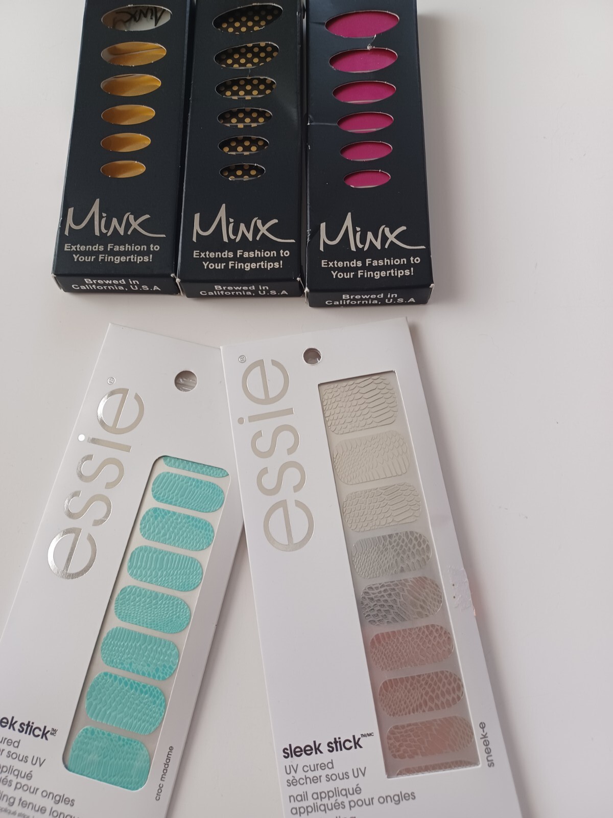 Essie & Minx Foil Nail Cover Nail Art Sticker Manicure Wraps Lot of 6 packages