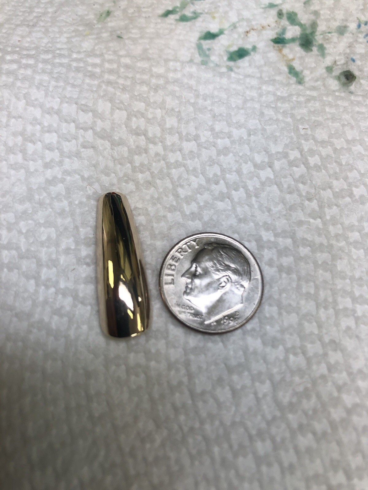 14K Solid Gold Fingernail Custom Made By Bob Sango 5/16 “ by 1”