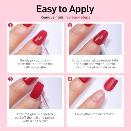 Multi-functional Brush-On Nail Glue Remover 20ml for Press On and Fake Nails
