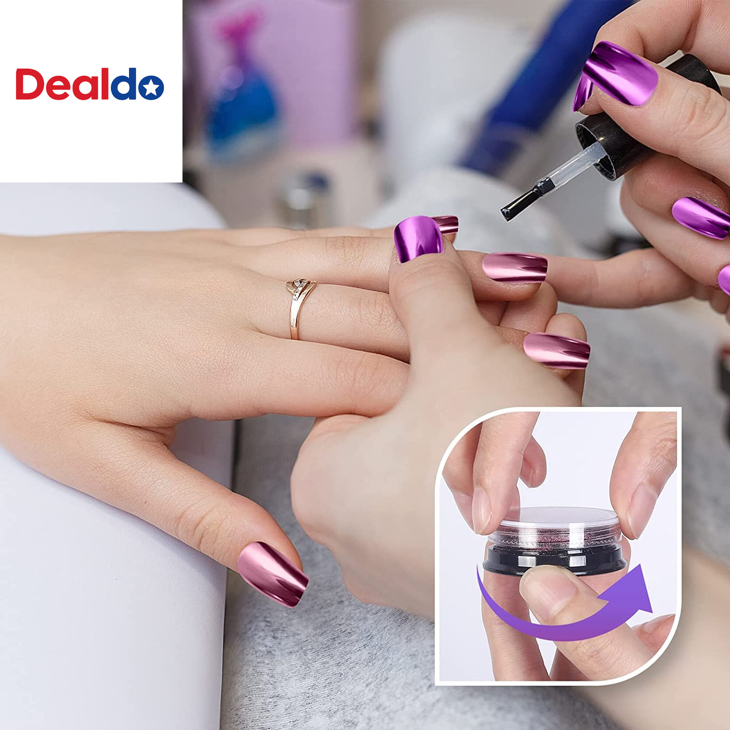16 Jars Chrome Nail Powder Nail Art Fimo Striping Tape Lines Decoration Metallic