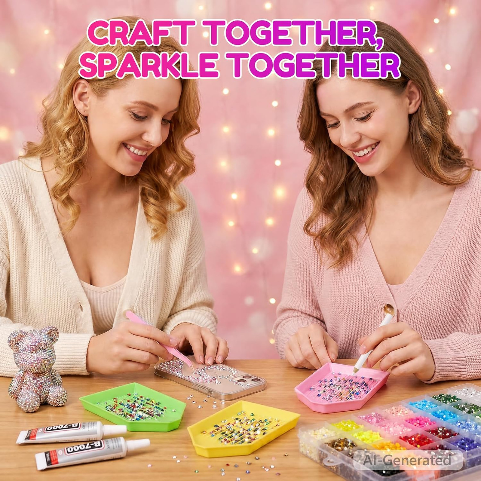 Bedazzling Kit with 80 Colors Resin Rhinestones 3mm Jewelry Glue and Tools for