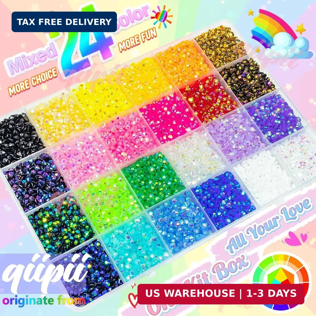13800pcs 3mm Jelly Resin Rhinestones for Bedazzling Crafting Flatback