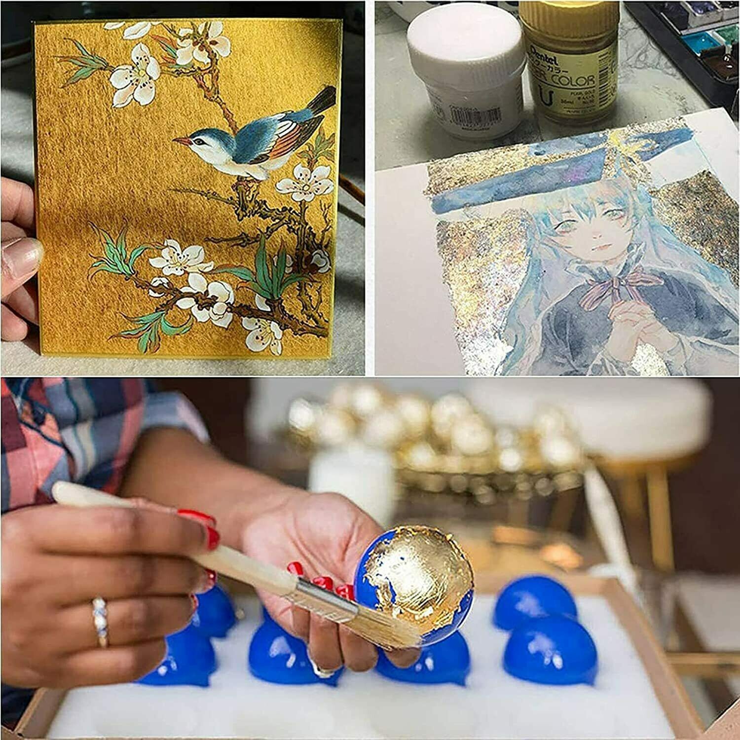 Gold Leaf Flakes 3 Grams All Crafts Nail Art Painting Decorations Gilding Resin