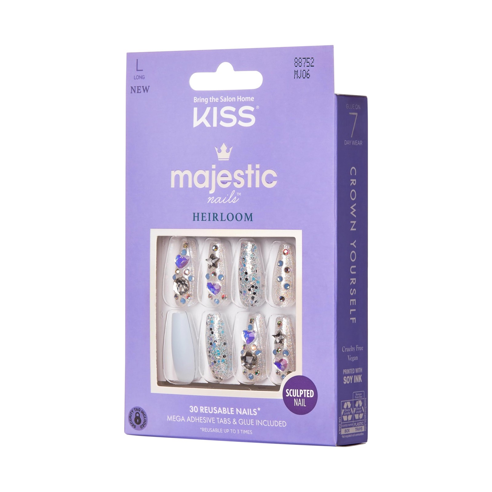 Majestic Nails High-End Sculpted Manicure – Your Grace, Rewearable, Salon Qua…