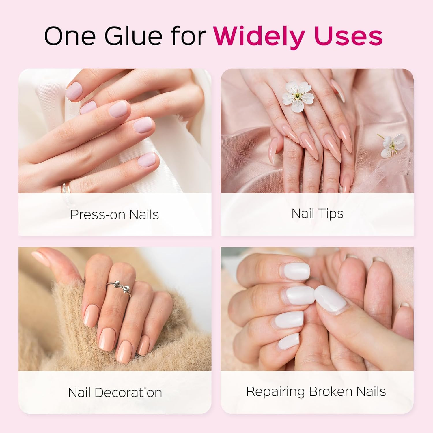 28Ml Brush on Nail Glue for Press On, Acrylic Nails – Super Strong, Durable &…