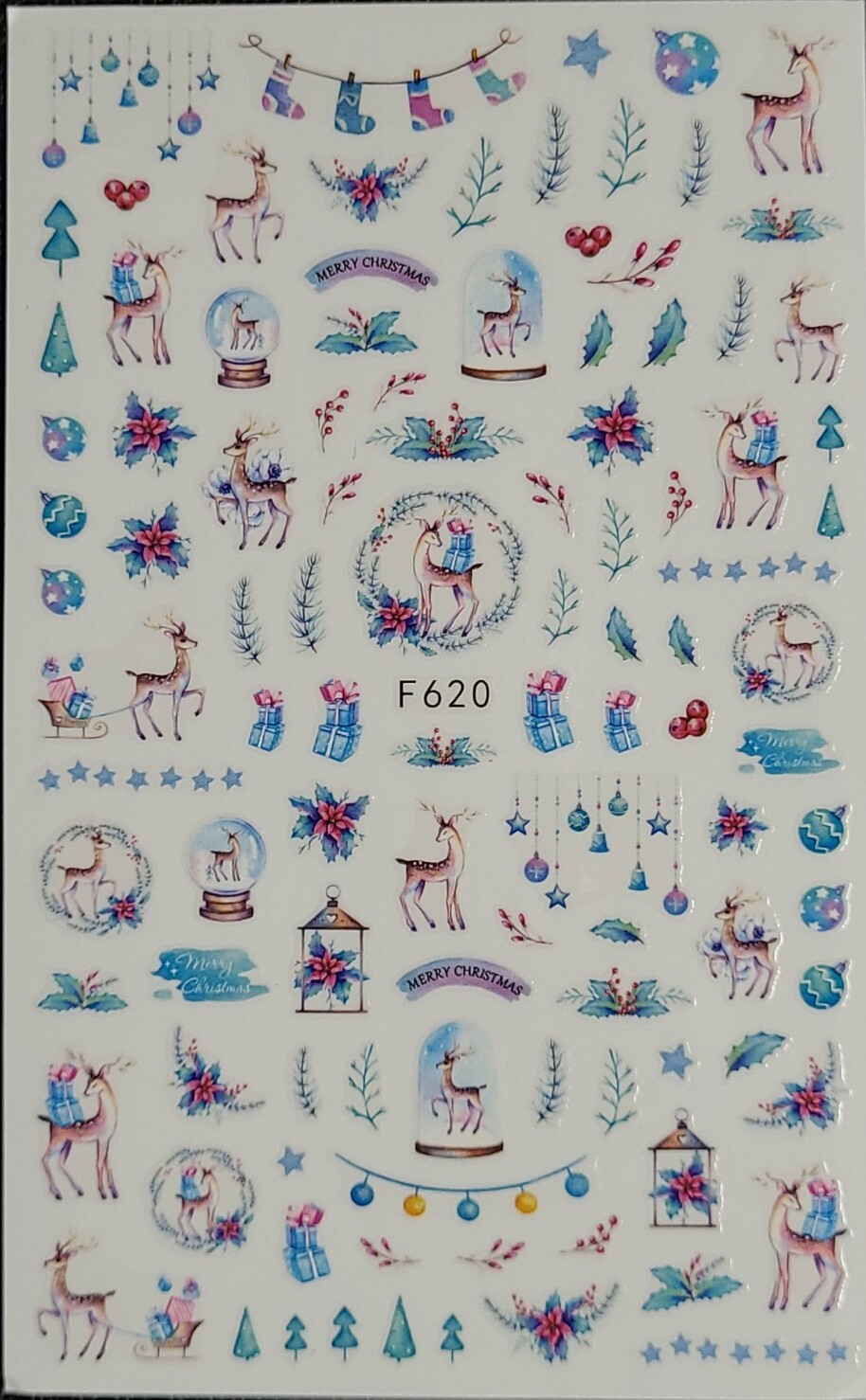 Christmas Holiday Deer Nail Stickers