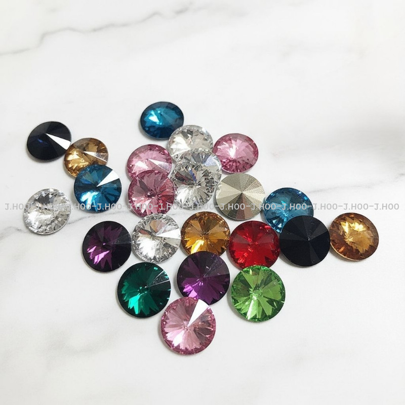 Swarovski 1122 Rivoli Round Stone SS47 10.7mm Pointed Back Crystal 2pcs