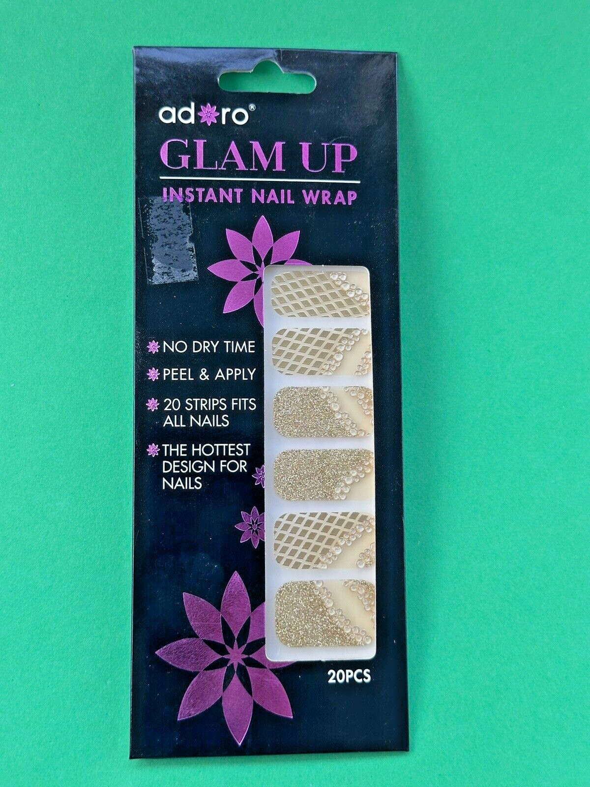 20 Strips In a Pack Instant Nail Wrap, Peel and Apply, Hottest design Brand New.