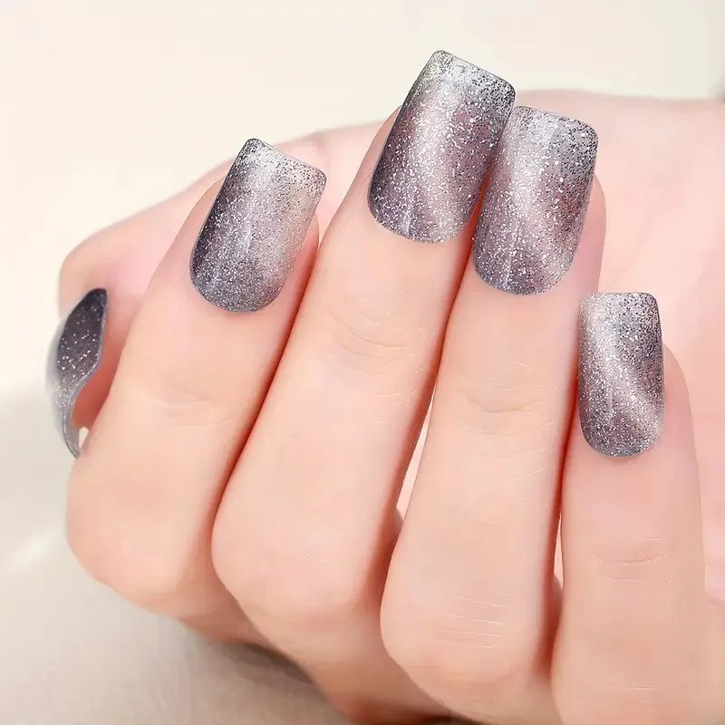 8 Sheets Nail Gel Polish Strips Glitter Wraps Self-Adhesive Gel Polish Strips UK