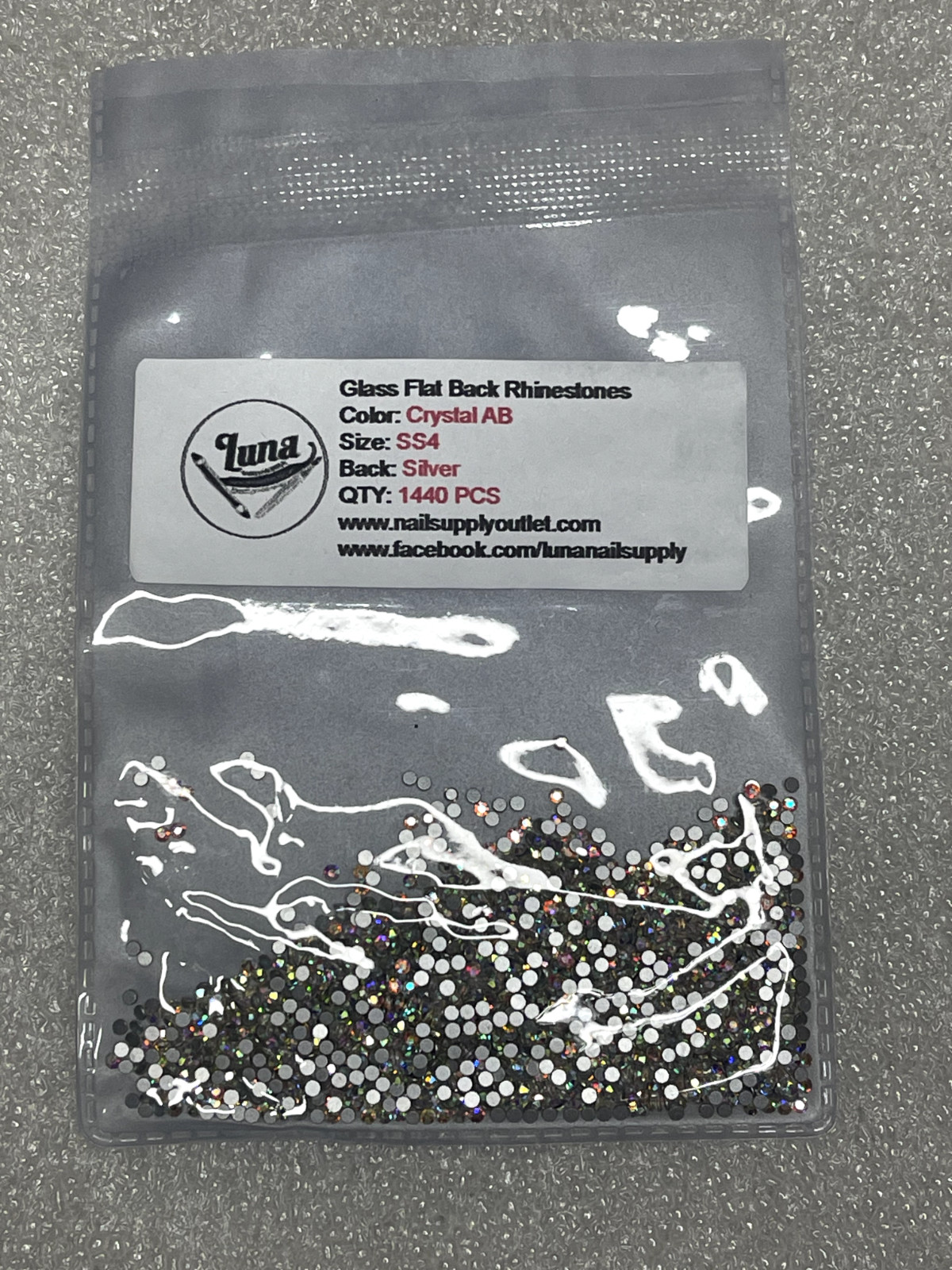 SS3-SS10 Crystal AB Nail Art Rhinestones Non Hot Fix FlatBack Stones