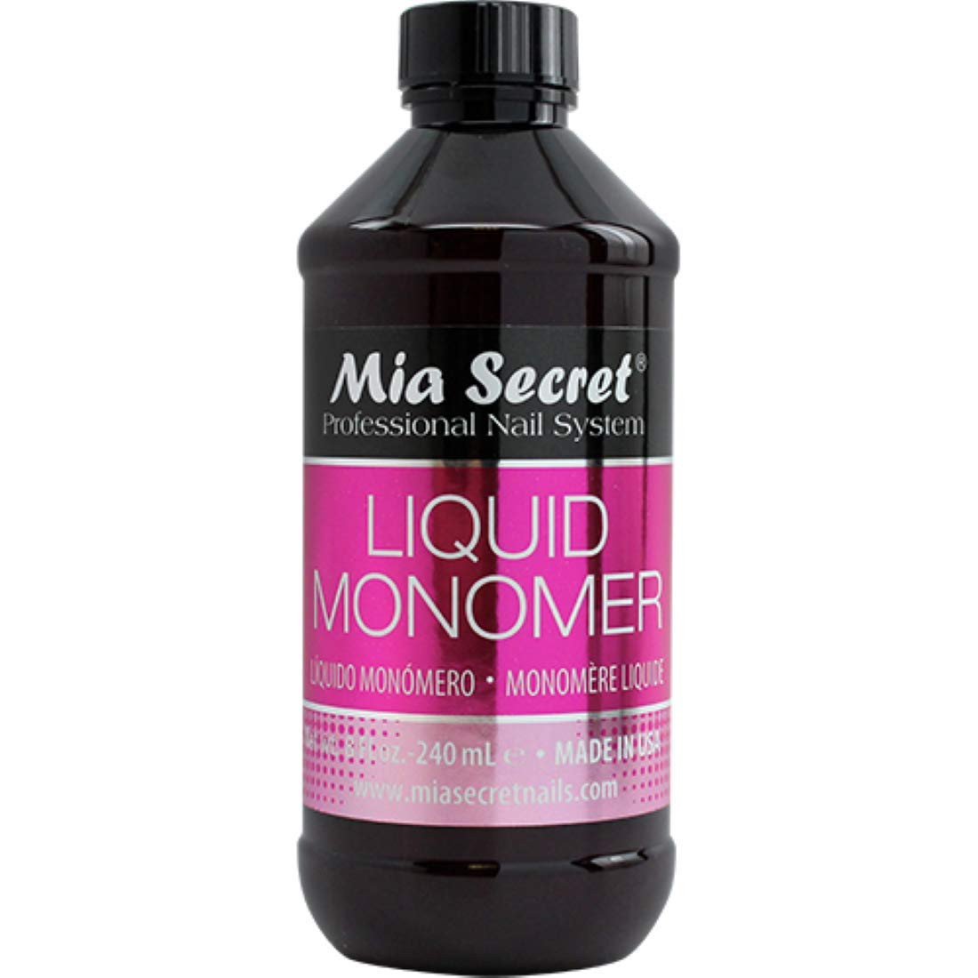 Liquid Monomer 8 Oz. Professional Acrylic Nail System – MMA FREE – Made in the U