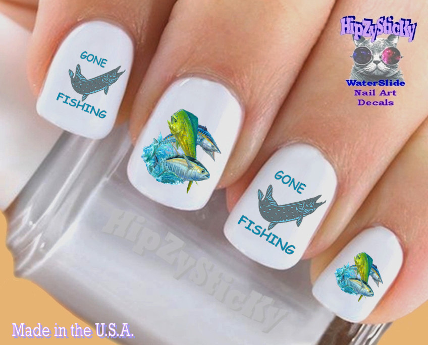 Nail Art 2211 FISH Big Game Fishing #2 Waterslide Nail Decals Transfer Sticker