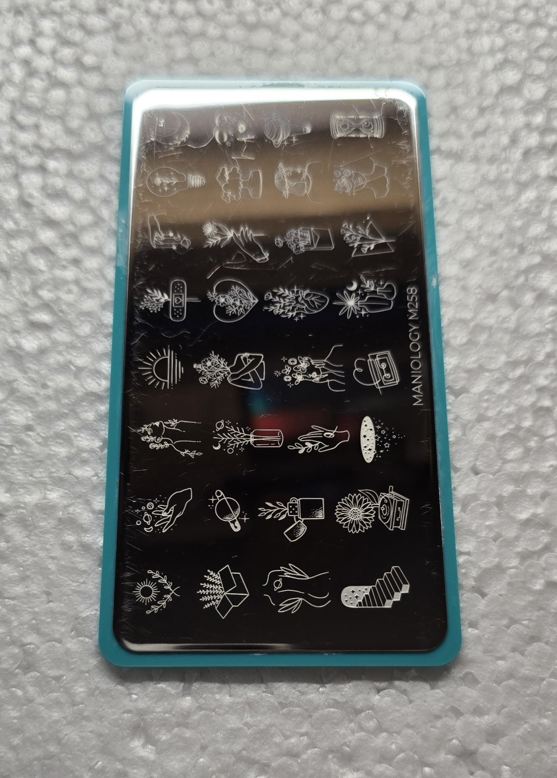 M258 Maniology Feminine Power Positive Healthy Mind Growth Nail Stamp Plate HTF