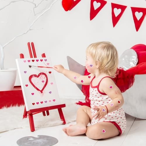 2400Pcs Valentine’s Day Mini Love Heart Sticker Red Pink Red Pink Hearts