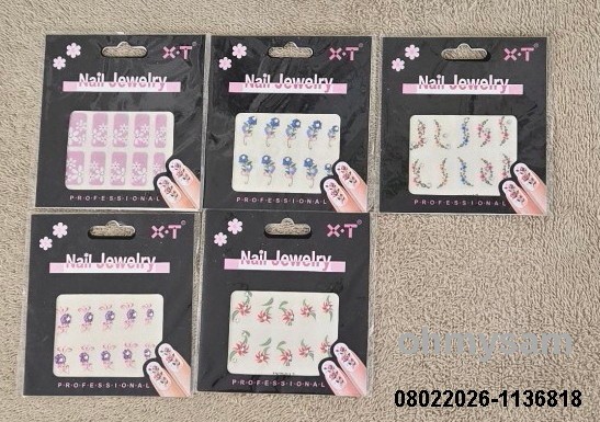 CLOSEOUT 6+5+5 NEW PACK MULTI COLOR & DES STICKER NAIL ART MANI / PEDI ‘STONE’