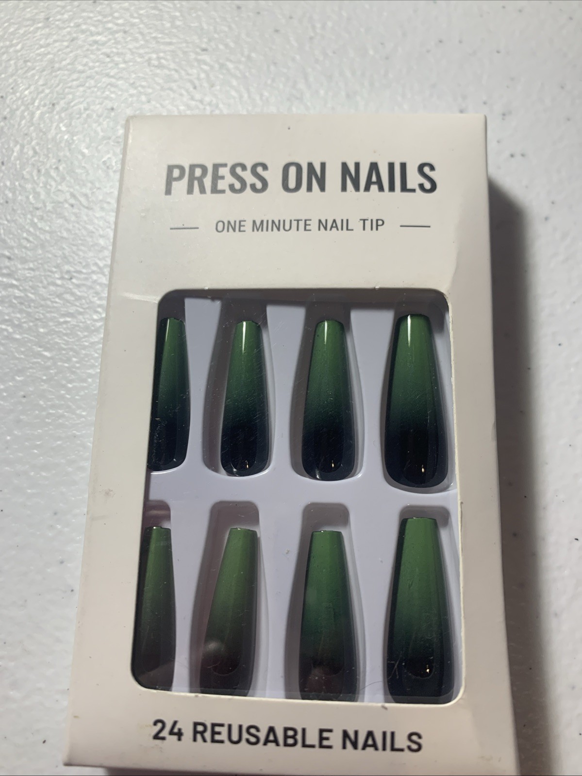 Press on Nails Fake Nails Green Ombre