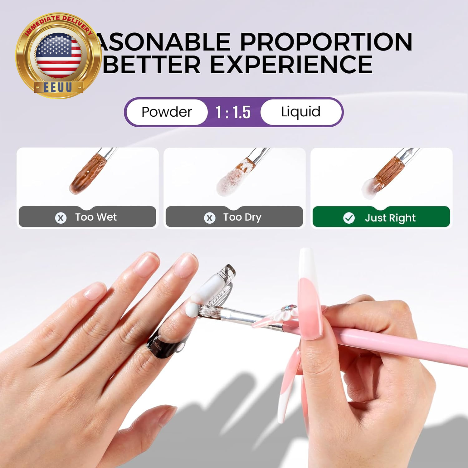 Acrylic Nail Kit: 30G Clear Acrylic Powder and 75Ml Liquid Set with Nail Brush a