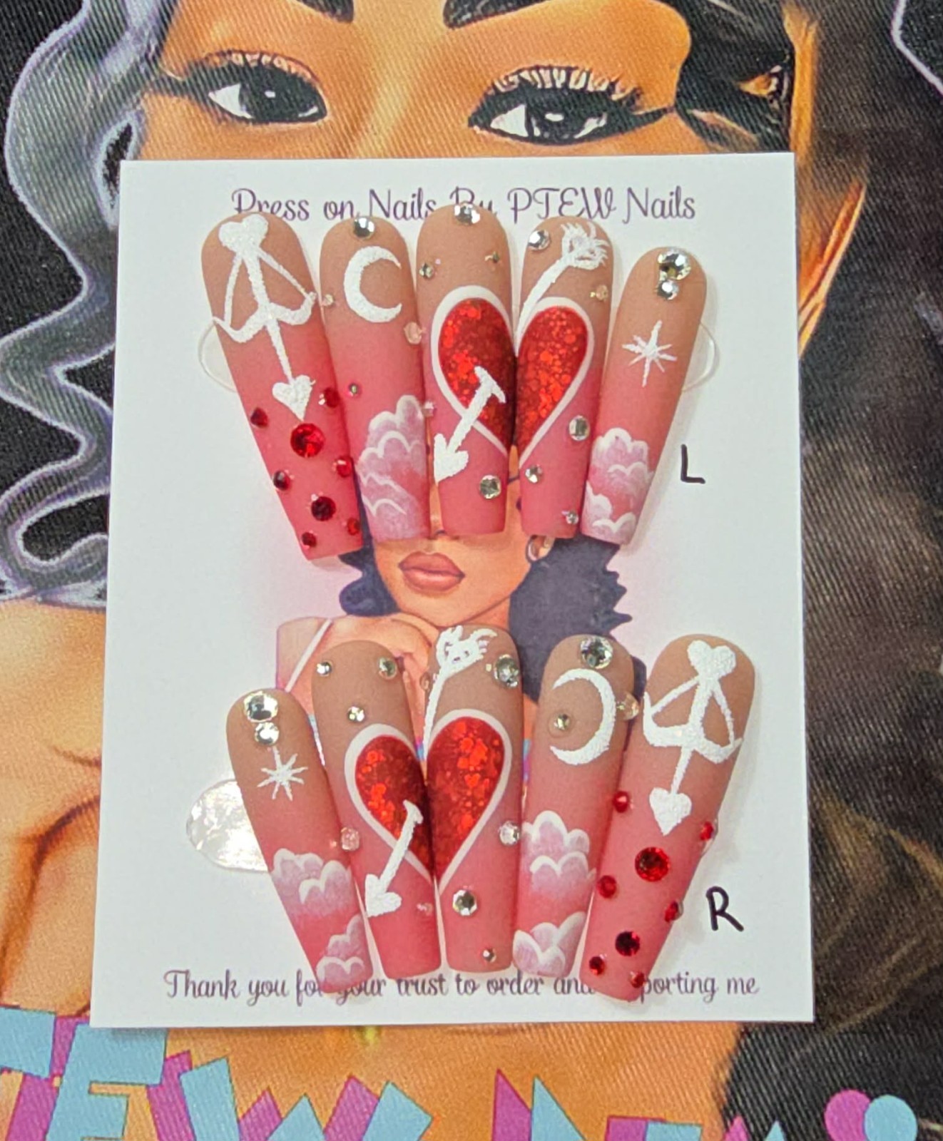 Handmade Gel Press On Nails, Small Size 2,5,4,6,9 XL Long Coffin