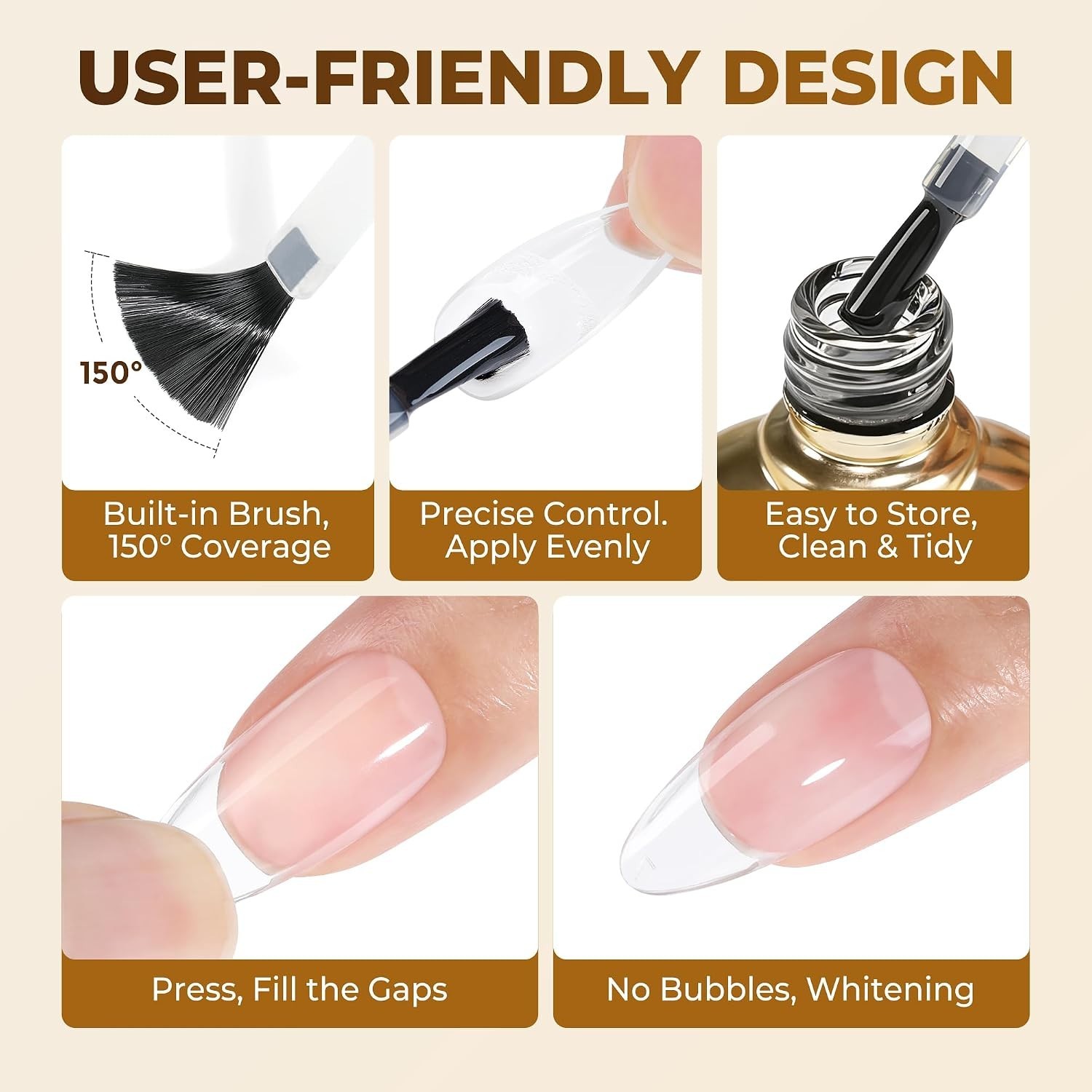 Precision Brush-On Gel Nail Glue – Super Hold for Tips & Rhinestones, 10ml