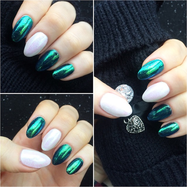 MERMAID EFFECT Nails Art Glitter Powder Magic Dust Glimmer Emerald Iridescent UK